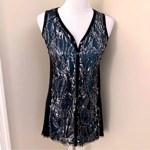 NWOT Sleeveless Sequined Tunic Top